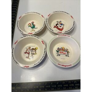 1995 Kellogg's Cereal Bowls "The Best To You Each Morning" Set‎ Of 4.